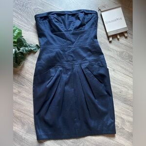 Vintage Victoria’s Secret Body by Victoria Blue Pinstripe Strapless Dress Size 6